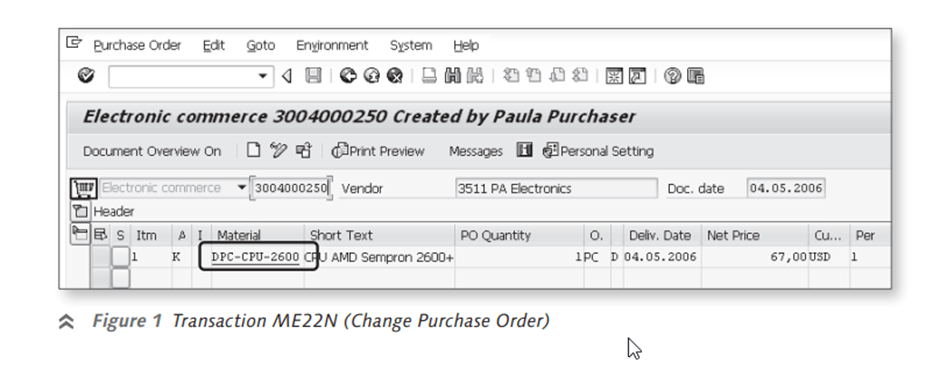 ME22N (Change Purchase Order)